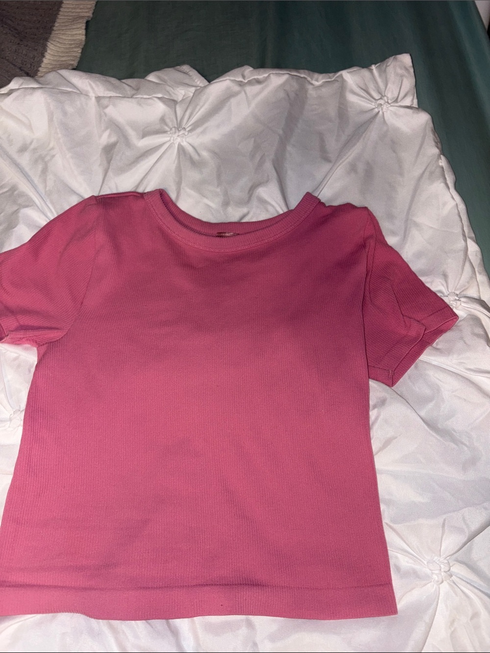 One Step Up Pink Crop Top